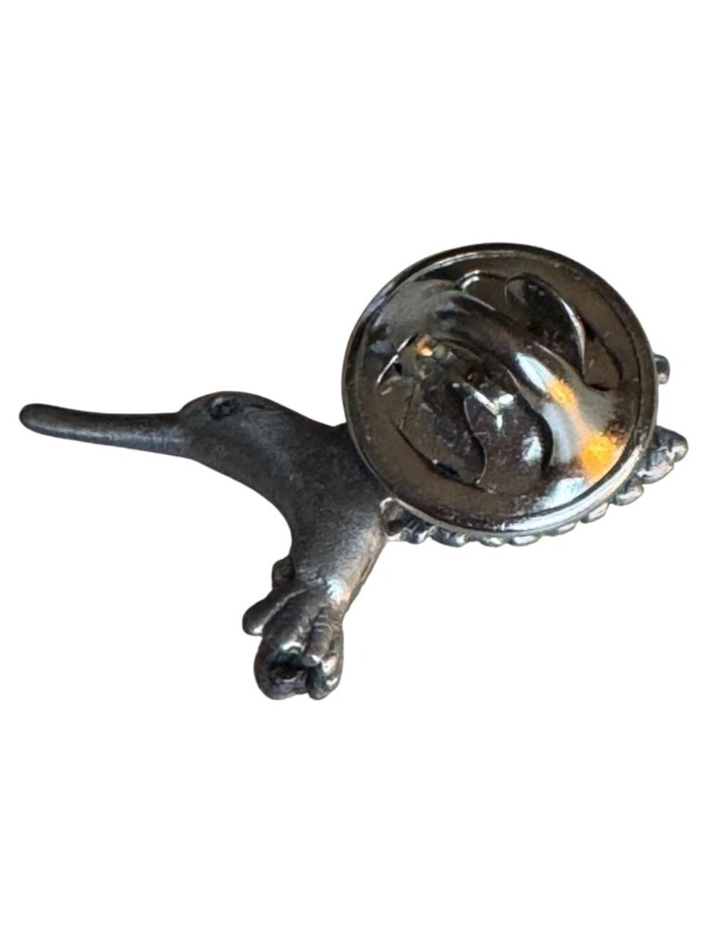 Vintage Hummingbird Metal Lapel Pinback Circa 1960-1970 Detailed Textures - Picture 4 of 10